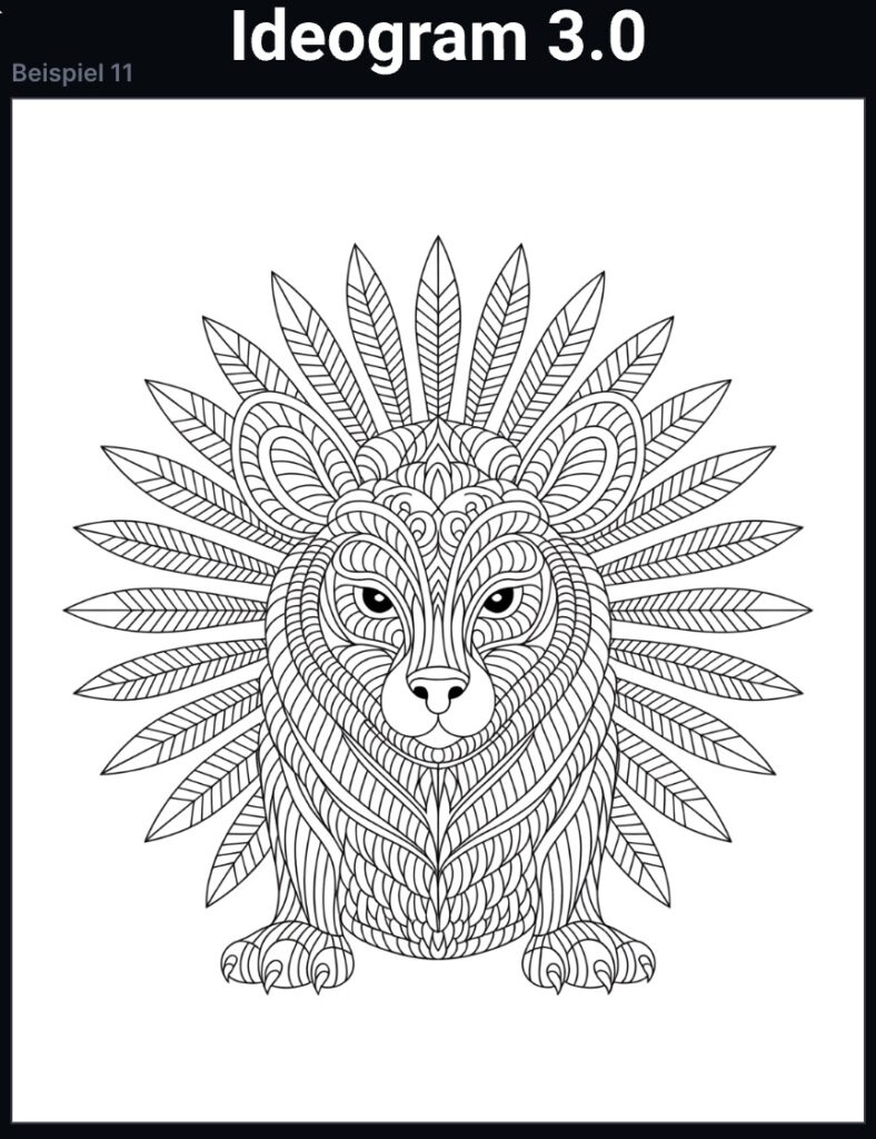 Ideogram KI Malbuch Löwengrafik